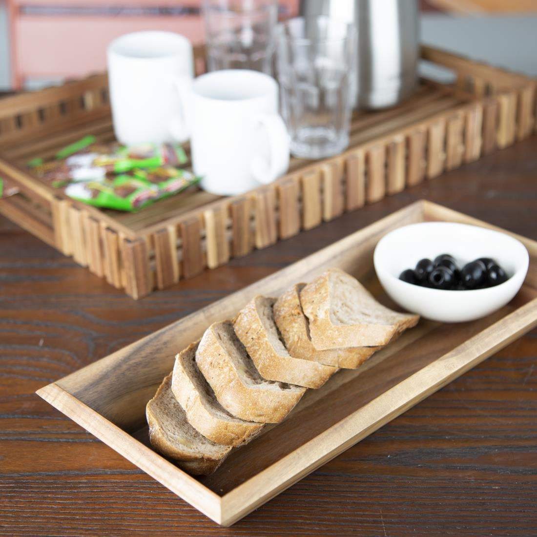 DP884 Olympia Acacia Rectangular Tray 380x180mm