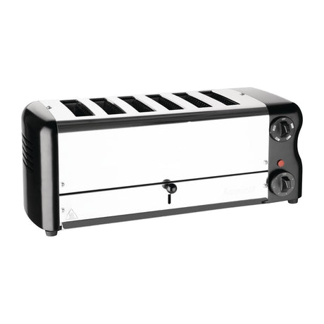 Rowlett Esprit 6 Slot Toaster Jet Black with Duraheat Elements & Sandwich Cage