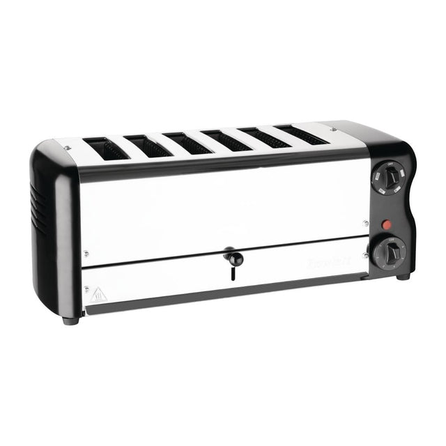 Rowlett Esprit 6 Slot Toaster Jet Black with Duraheat Elements & Sandwich Cage