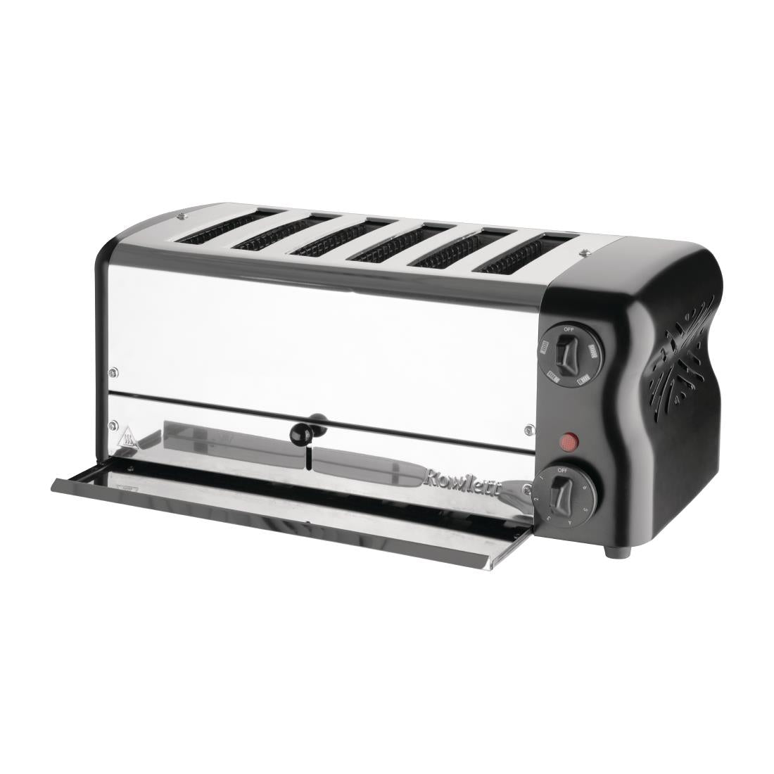 Rowlett Esprit 6 Slot Toaster Jet Black with Duraheat Elements & Sandwich Cage