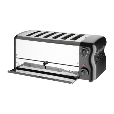 Rowlett Esprit 6 Slot Toaster Jet Black with Duraheat Elements & Sandwich Cage