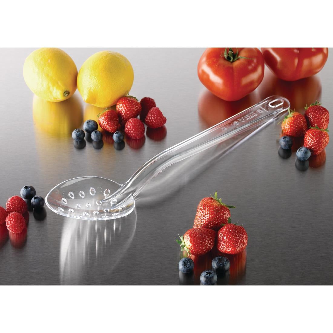 DR198 Matfer Bourgeat Exoglass Perforated Serving Spoon Clear 13"