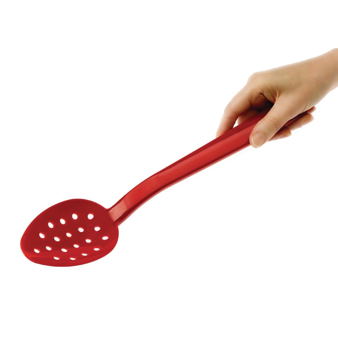 DR199 Matfer Bourgeat Exoglass Perforated Serving Spoon Red 13"
