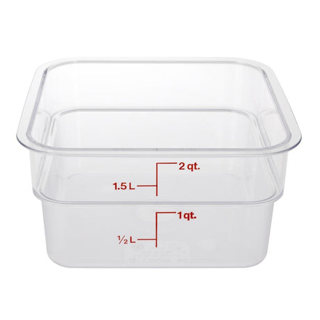 DT195 Cambro Square Polycarbonate Food Storage Container 1.9 Ltr (Pack of 6)