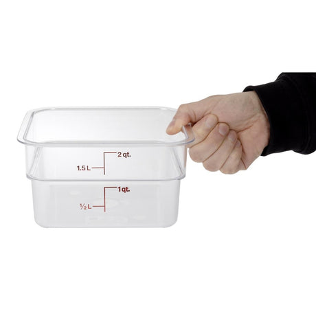 DT195 Cambro Square Polycarbonate Food Storage Container 1.9 Ltr (Pack of 6)