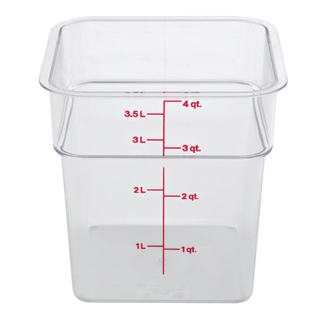 DT196 Cambro Square Polycarbonate Food Storage Container 3.8 Ltr (Pack of 6)