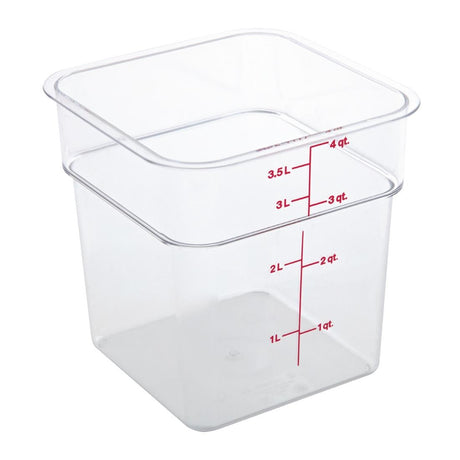 DT196 Cambro Square Polycarbonate Food Storage Container 3.8 Ltr (Pack of 6)