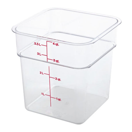 DT196 Cambro Square Polycarbonate Food Storage Container 3.8 Ltr (Pack of 6)