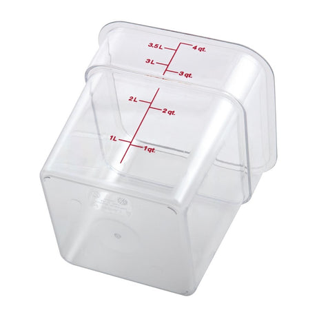 DT196 Cambro Square Polycarbonate Food Storage Container 3.8 Ltr (Pack of 6)