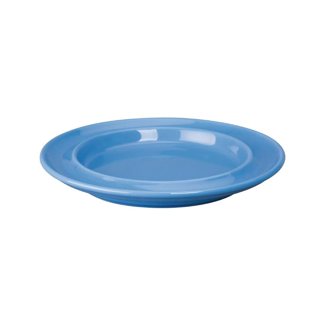 DW140 Olympia Heritage Raised Rim Plates Blue 203mm (Pack of 4)