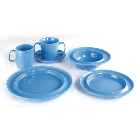 DW140 Olympia Heritage Raised Rim Plates Blue 203mm (Pack of 4) - JD Catering Equipment Solutions Ltd