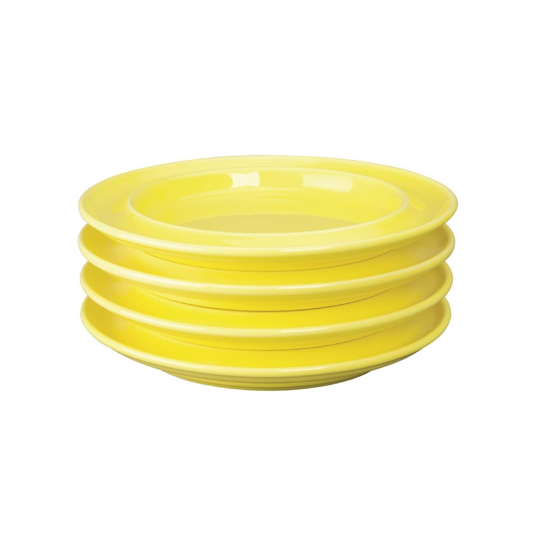 DW146 Olympia Heritage Raised Rim Plates Yellow 203mm (Pack of 4)