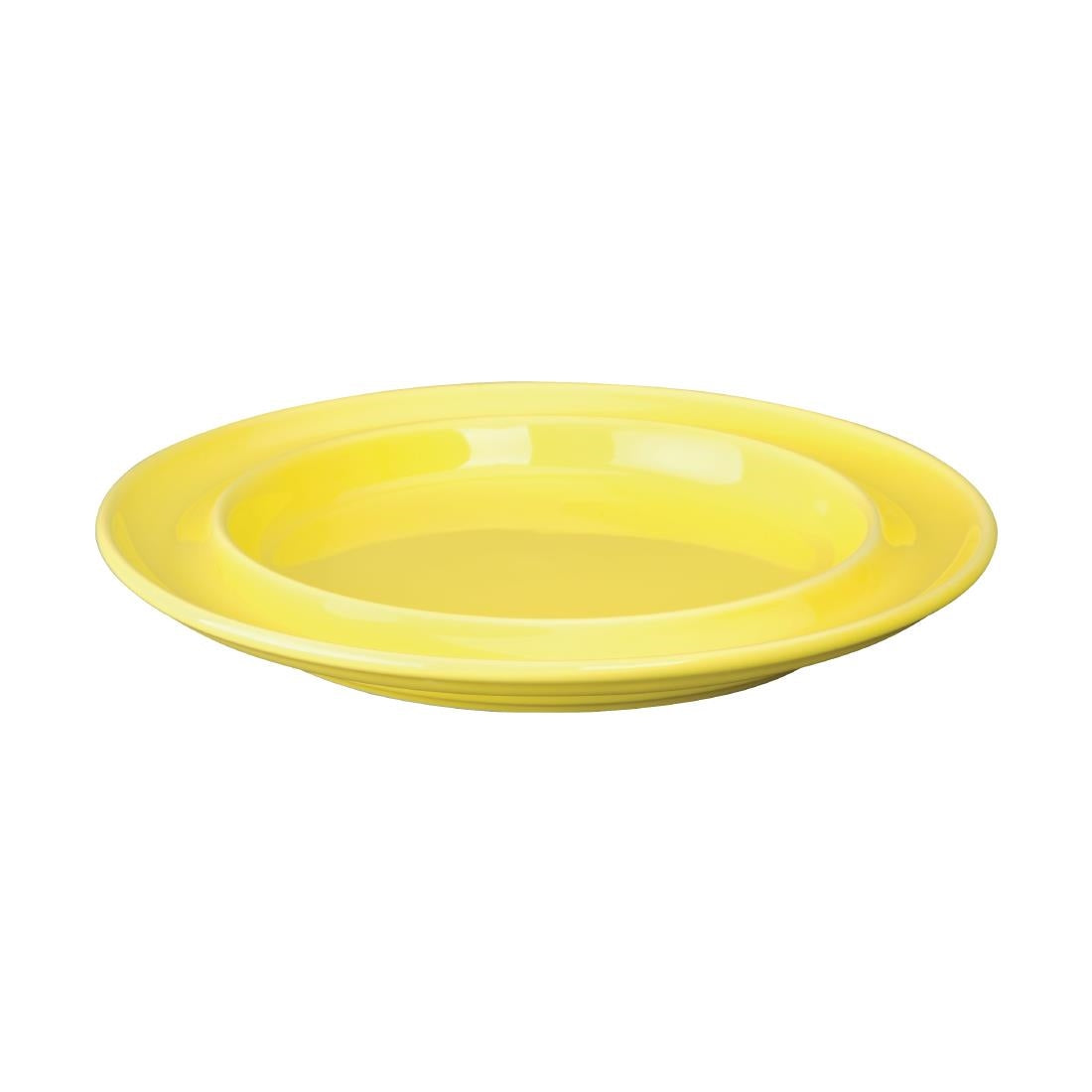 DW146 Olympia Heritage Raised Rim Plates Yellow 203mm (Pack of 4)