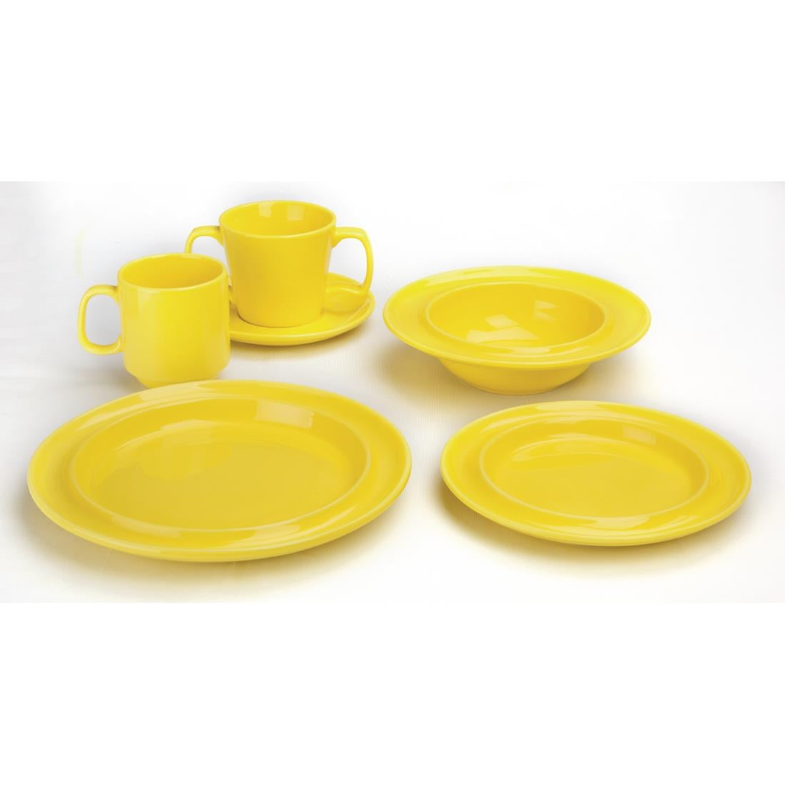 DW146 Olympia Heritage Raised Rim Plates Yellow 203mm (Pack of 4)