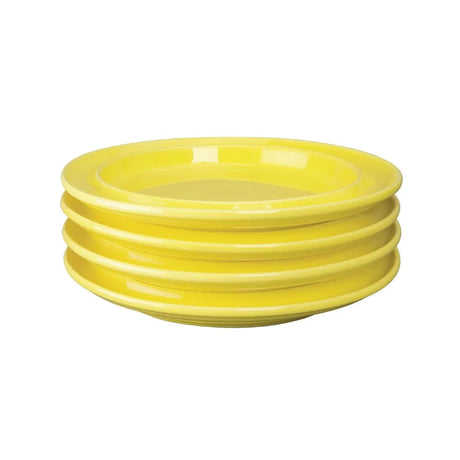 DW147 Olympia Heritage Raised Rim Plates Yellow 253mm (Pack of 4) - JD Catering Equipment Solutions Ltd