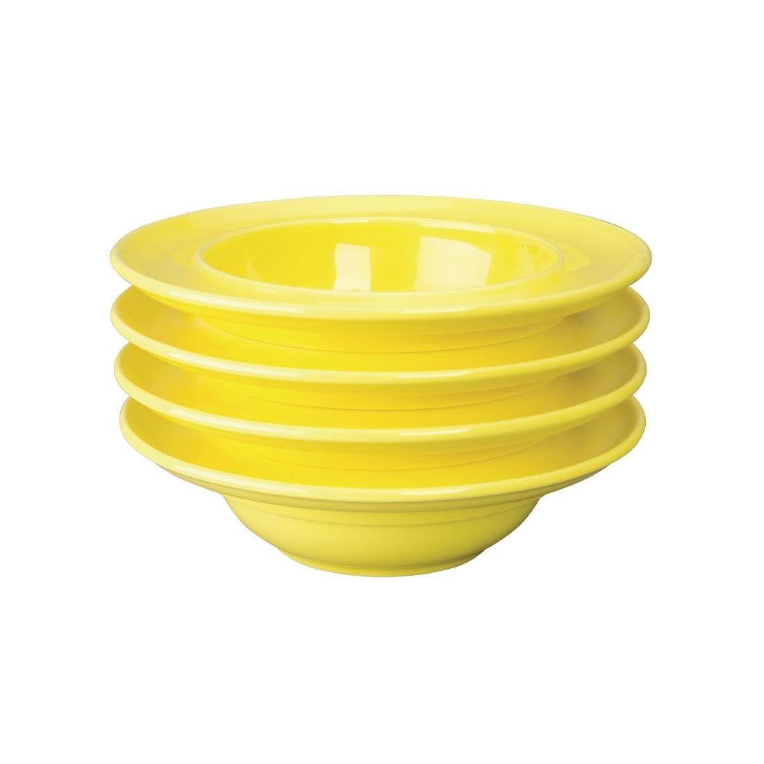 DW148 Olympia Heritage Raised Rim Bowls Yellow 205mm (Pack of 4)