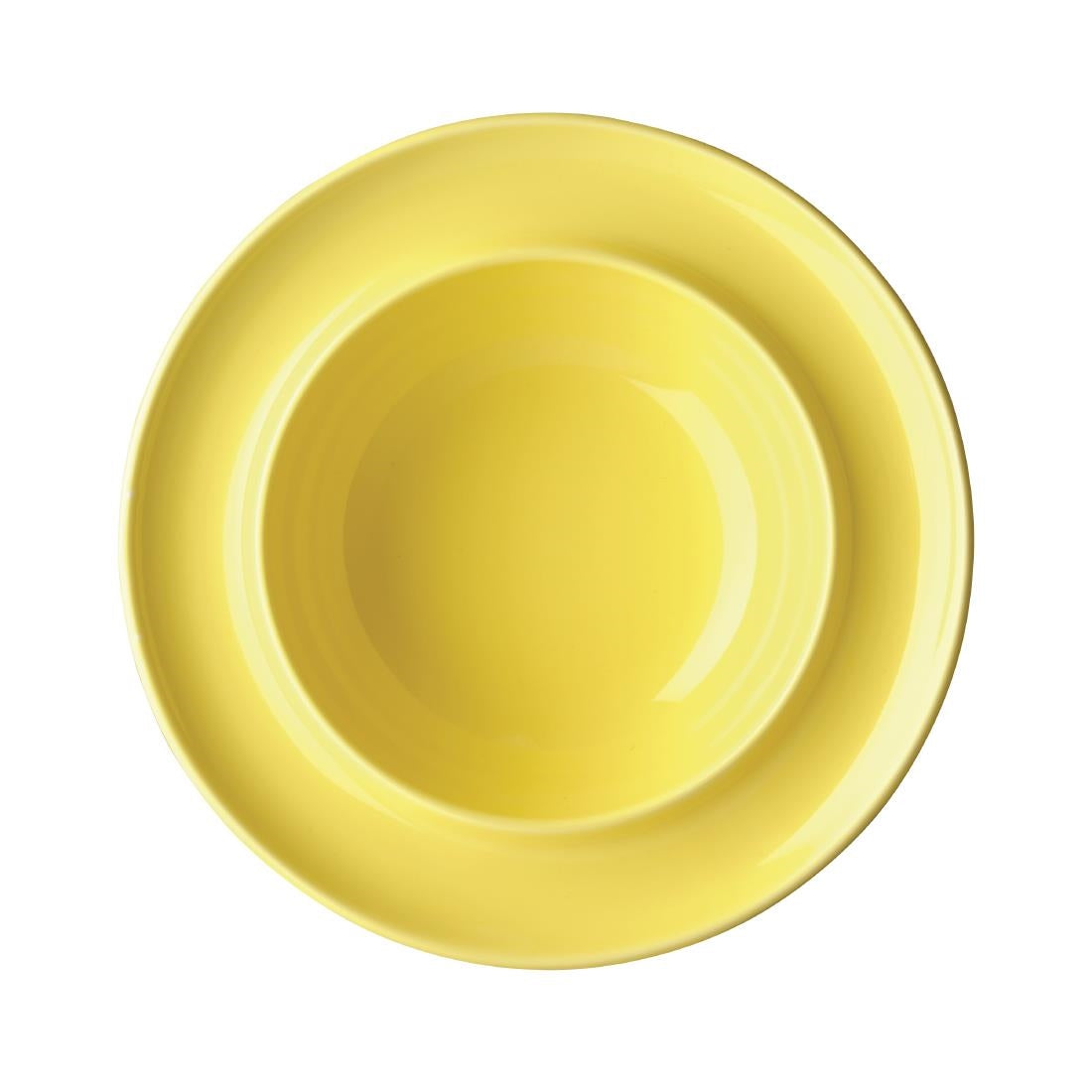 DW148 Olympia Heritage Raised Rim Bowls Yellow 205mm (Pack of 4)