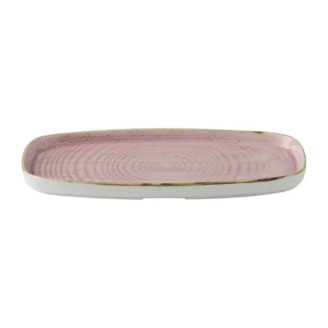 DX024 Churchill Stonecast Petal Pink Chefs' Walled Oblong Plate 300mm (Pack of 6) - JD Catering Equipment Solutions Ltd