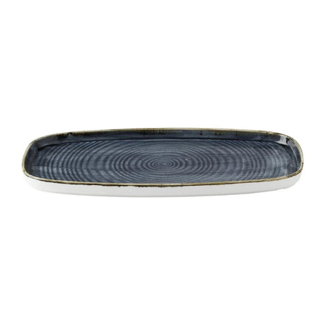 DX027 Churchill Stonecast Blueberry Chefs' Walled Oblong Plate 350mm (Pack of 6) - JD Catering Equipment Solutions Ltd