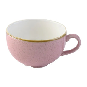 DX028 Churchill Stonecast Petal Pink Cappuccino Cup 340ml (Pack of 12) - JD Catering Equipment Solutions Ltd