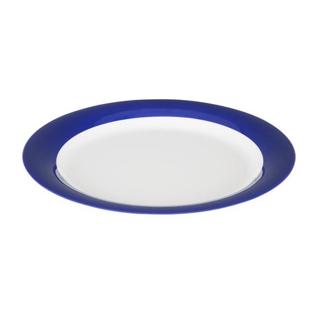 DX436 Olympia Kristallon Gala Melamine Plates Blue Rim 240mm (Pack of 6)