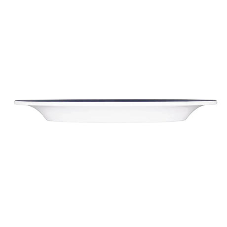 DX436 Olympia Kristallon Gala Melamine Plates Blue Rim 240mm (Pack of 6) - JD Catering Equipment Solutions Ltd