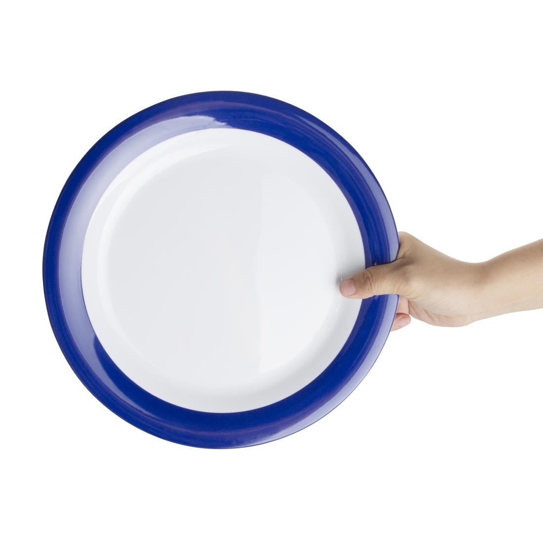 DX437 Olympia Kristallon Gala Melamine Blue Rim Plates 268mm (Pack of 6)