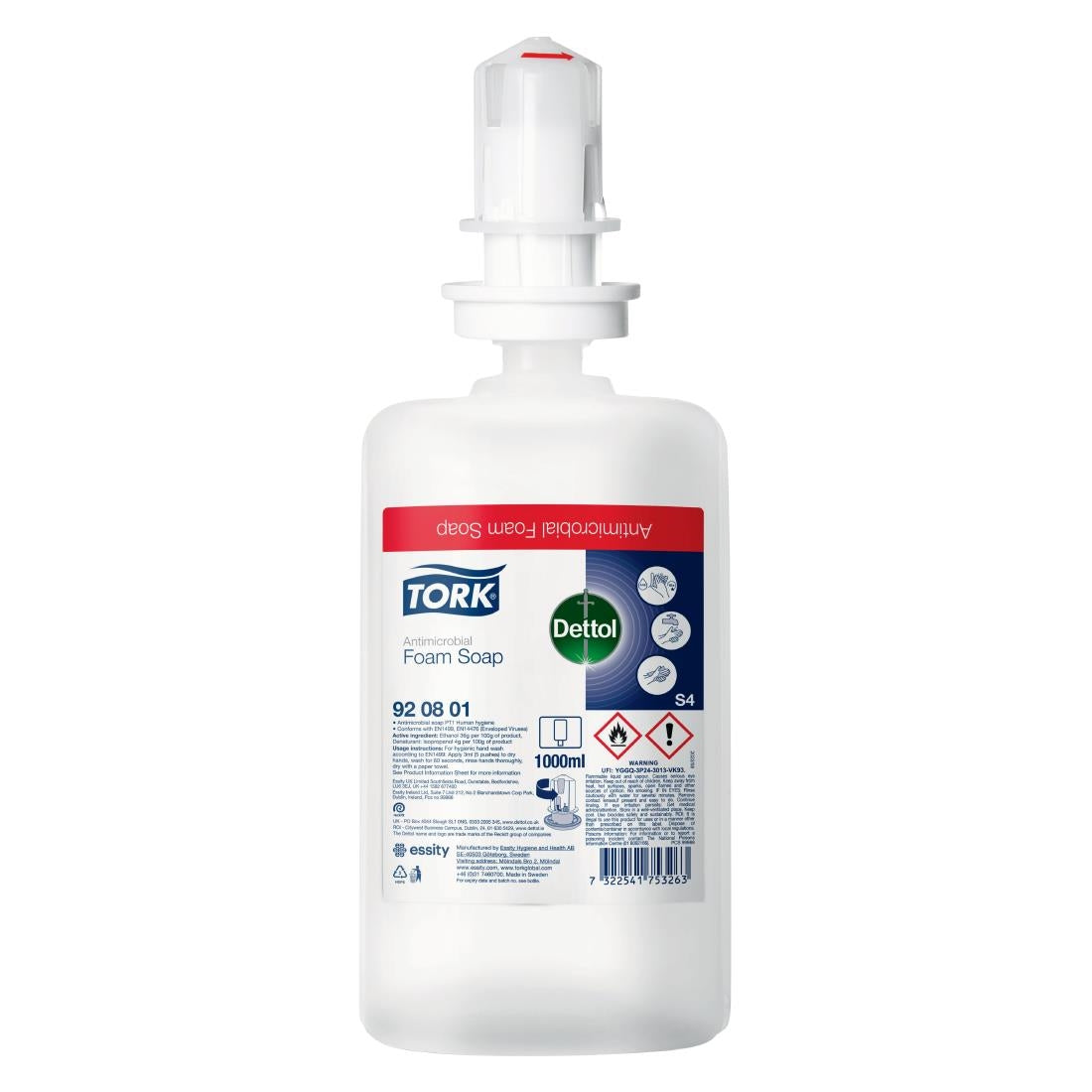 DX508 Tork Dettol Antimicrobial Foam Soap (6x 1Ltr)