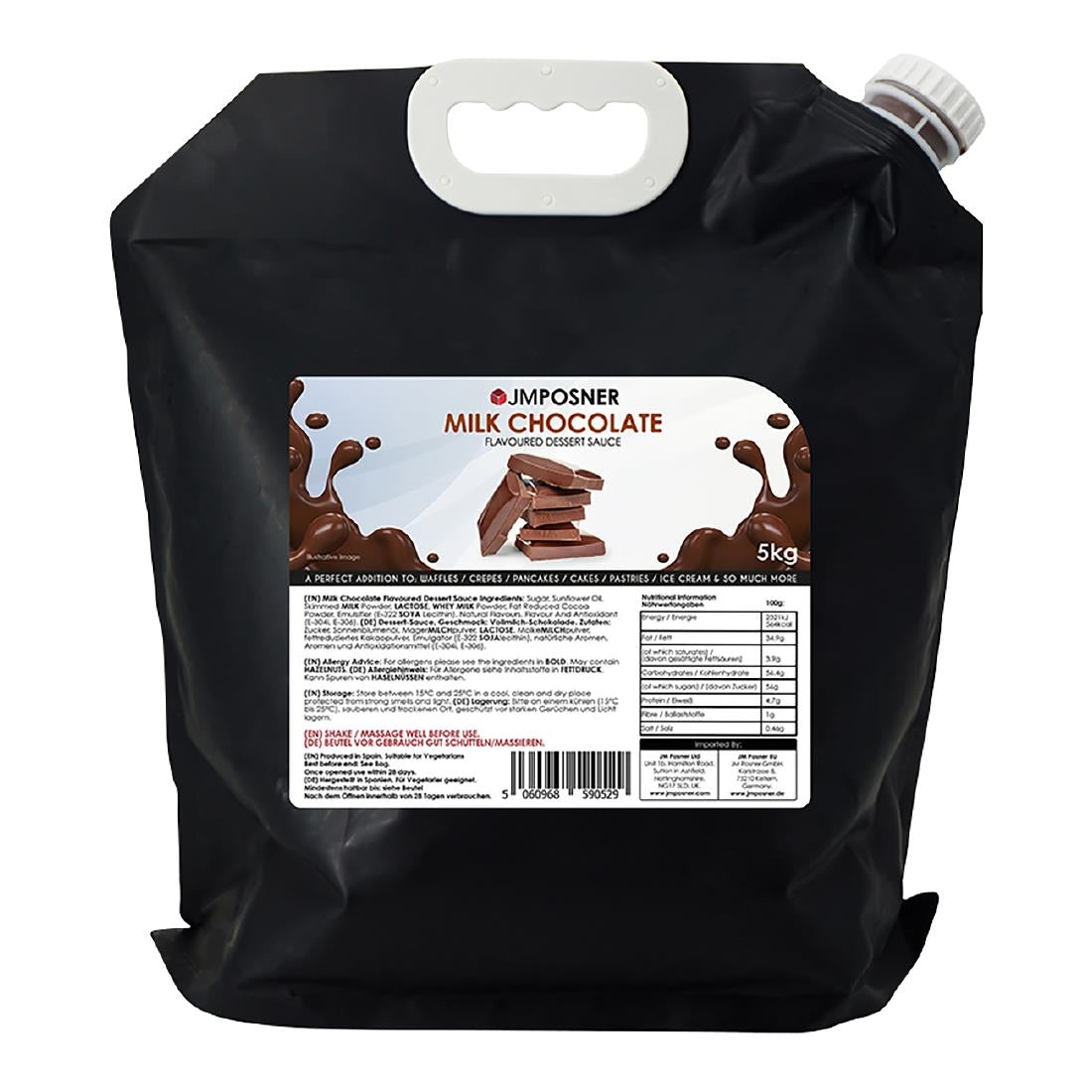DX518 JM Posner Liquid Milk Chocolate Sauce Spout Bag (5kg)