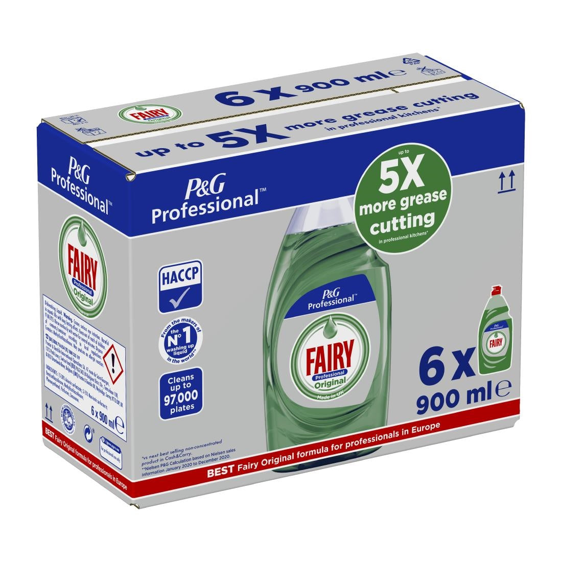 DX556 Fairy Professional Concentrated Washing Up Liquid Original 900ml (Pack of 6)