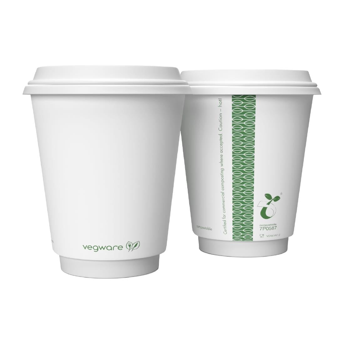 DX577 Vegware Hot Cup White Double Wall 12oz 89-Series (Pack of 500)