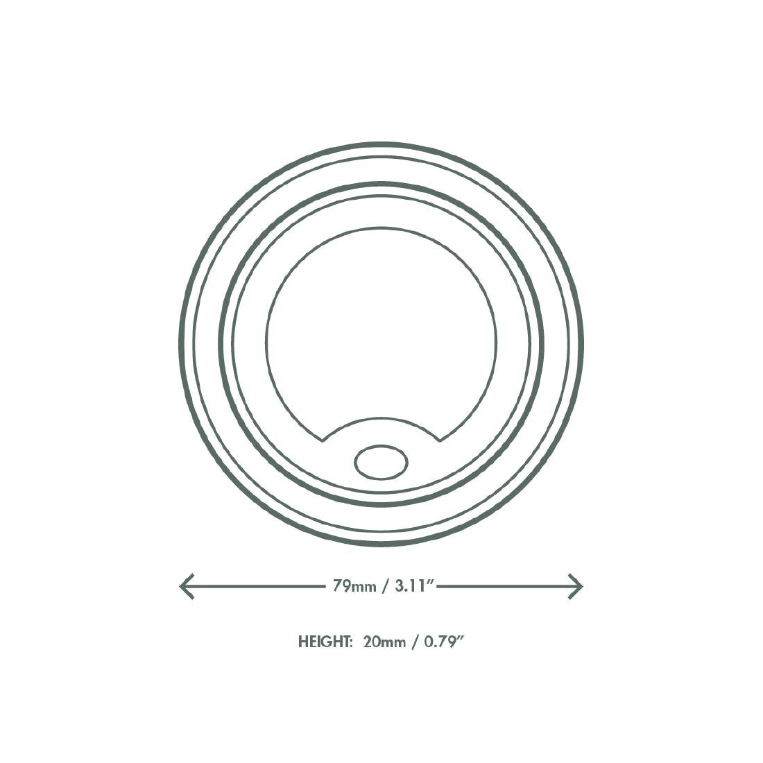 DX579 Vegware Hot Cup Lid Moulded Fibre 79-Series (Pack of 1000)
