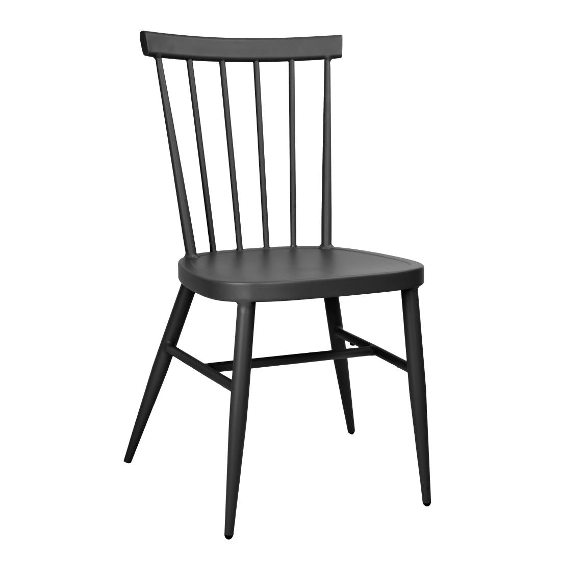 DX686 Bolero Windsor Aluminium Black Chairs (Pack of 4)