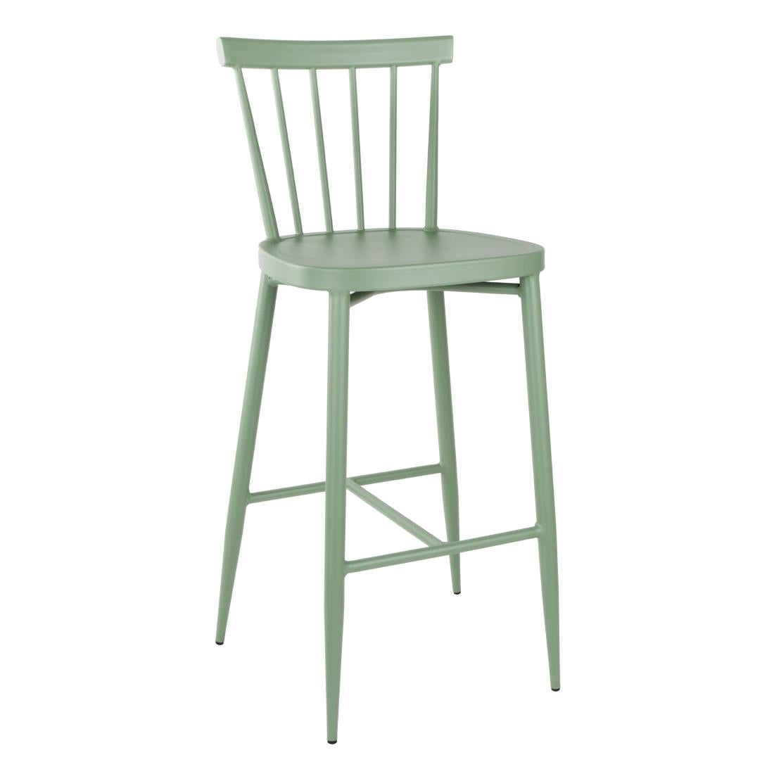 DX689 Bolero Windsor Aluminium Green High Stools (Pack of 2)