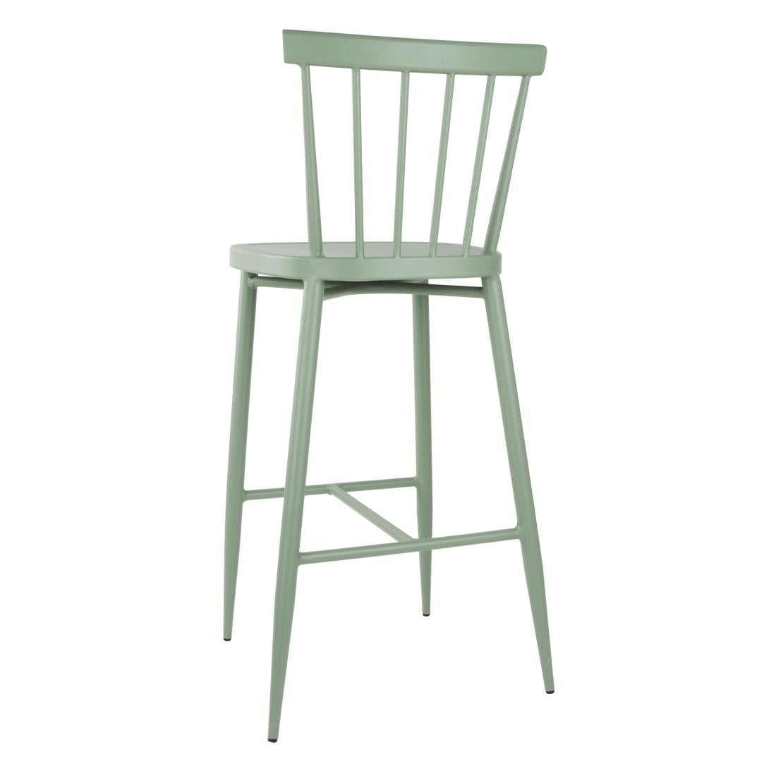 DX689 Bolero Windsor Aluminium Green High Stools (Pack of 2)