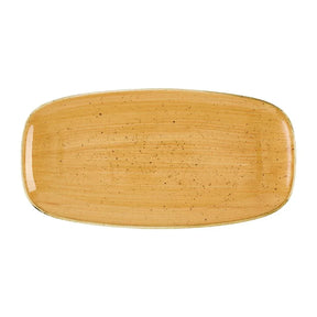 DX782 Churchill Stonecast Tangerine Chefs' Oblong Plate No. 3 (298 x 153mm) (Pack of 12) - JD Catering Equipment Solutions Ltd
