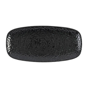 DX828 Churchill Studio Prints Homespun Chroma Carbon Chefs' Oblong Plate No. 2 (269 x 127mm) (Pack of 12) - JD Catering Equipment Solutions Ltd