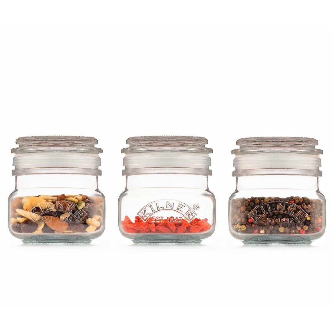 DX953 Kilner Square Push Top Jars 250ml (Pack 3)