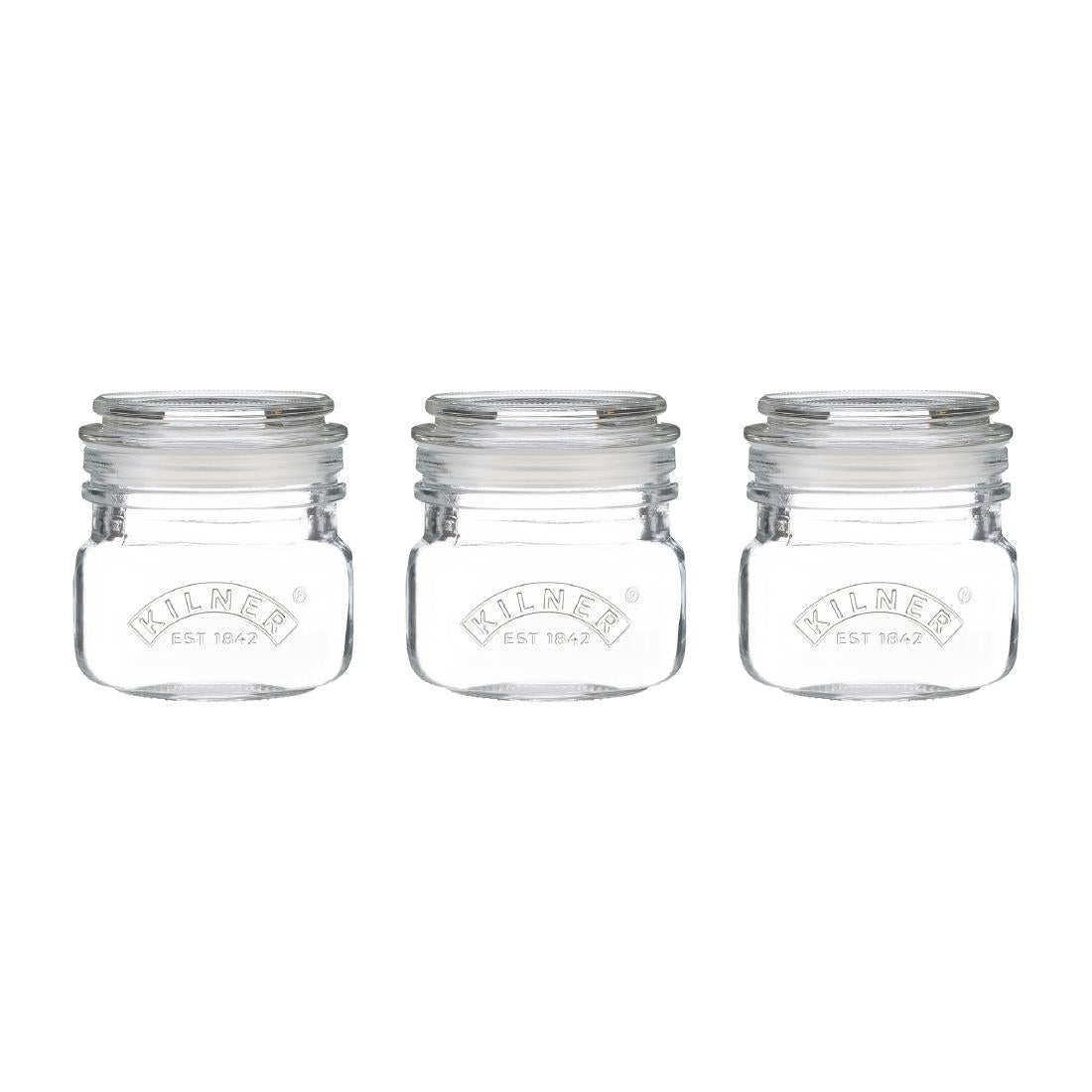 DX953 Kilner Square Push Top Jars 250ml (Pack 3)