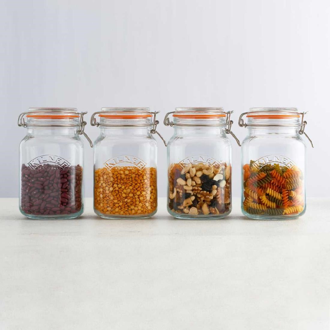 DX963 Kilner Square Clip Top Jar 1.5Ltr (Pack 4)