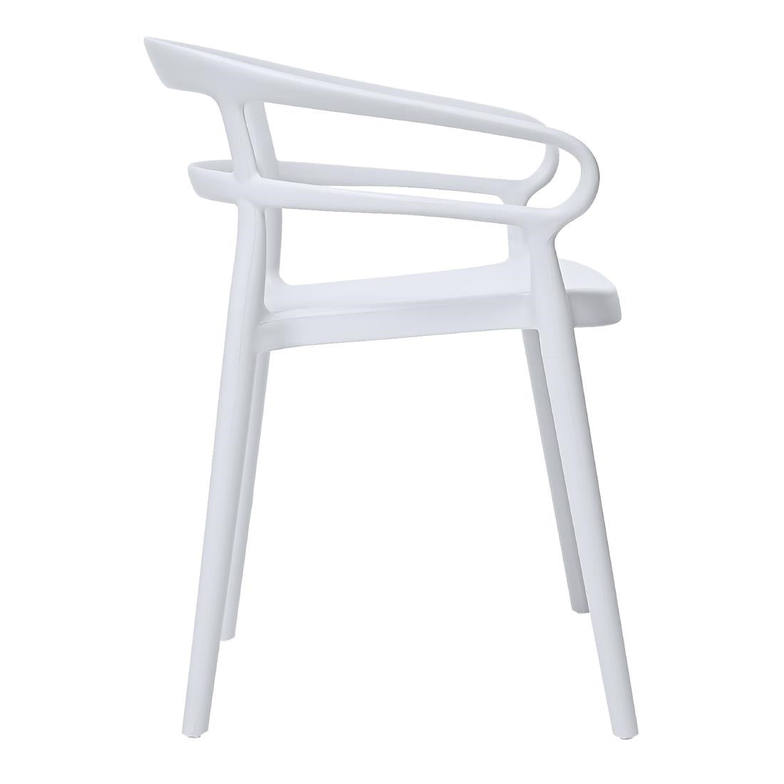 DX979 Bolero Mateo CafÃ© Chairs White (Pack of 2)