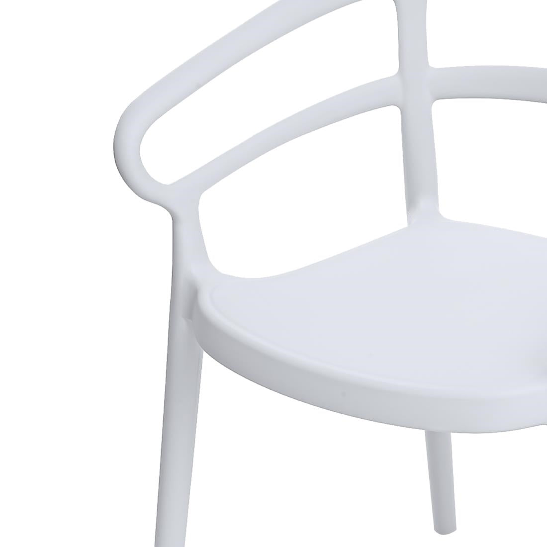 DX979 Bolero Mateo CafÃ© Chairs White (Pack of 2)