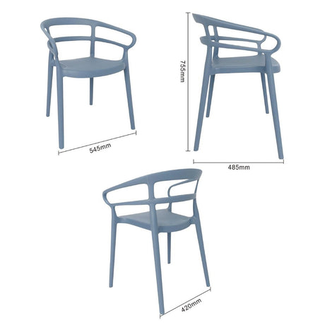 DX980 Bolero Mateo CafÃ© Chairs Slate Blue (Pack of 2)