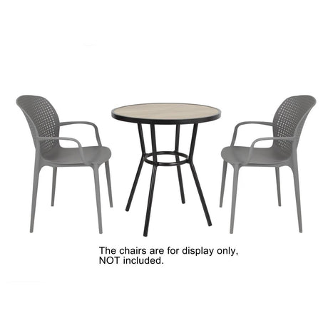 DX986 Bolero Marston Round Outdoor Table Black 700mm