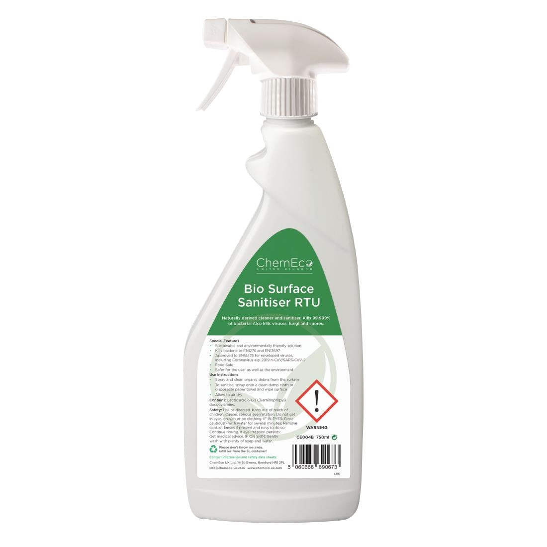 CX941 Bio Surface Sanitiser RTU 750ml