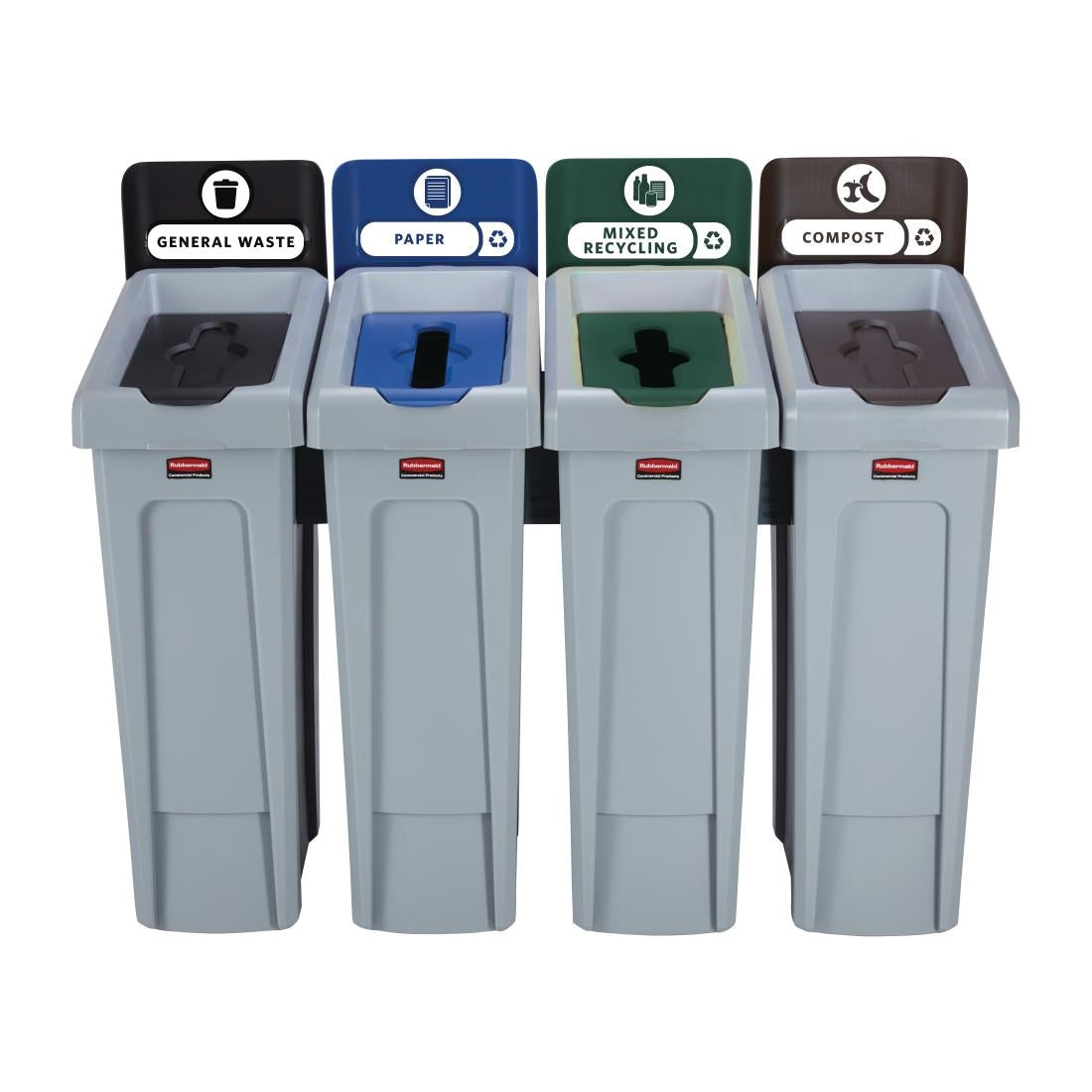 DY081 Rubbermaid Slim Jim Four Stream Recycling Station 87Ltr