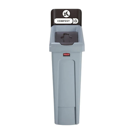 DY083 Rubbermaid Slim Jim Compost Recycling Station Brown 87Ltr