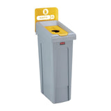 DY085 Rubbermaid Slim Jim Plastic Recycling Station Yellow 87Ltr