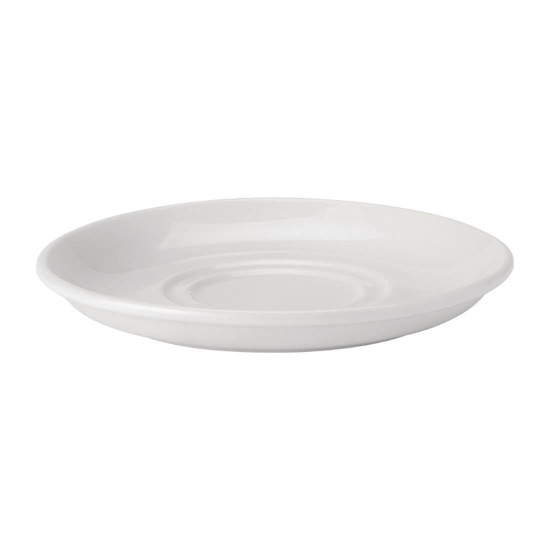 DY334 Utopia Pure White Double Well Saucers 150mm (Pack of 24)