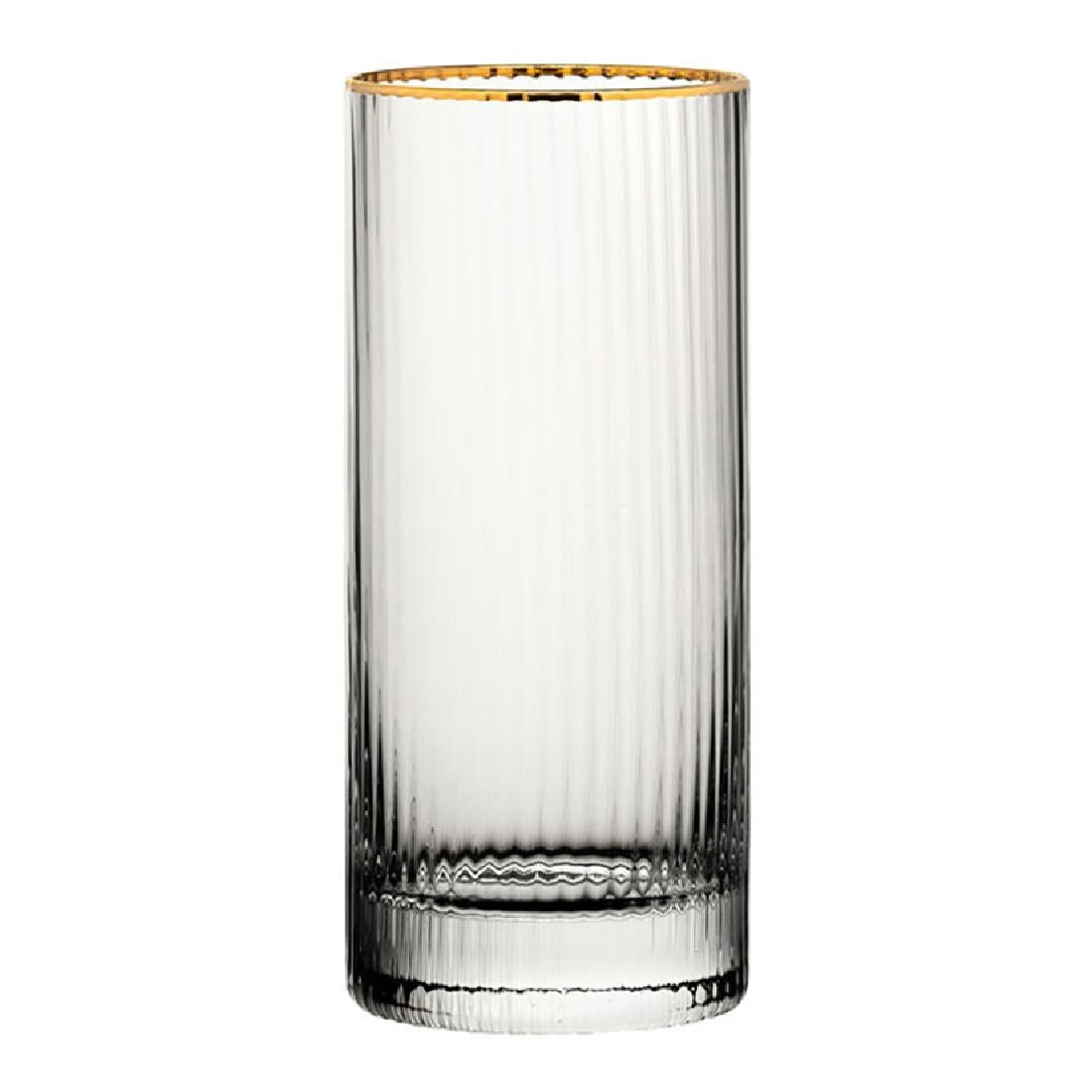 DZ443 Utopia Hayworth Hiball Gold Rim Glasses 355ml (Pack of 6)